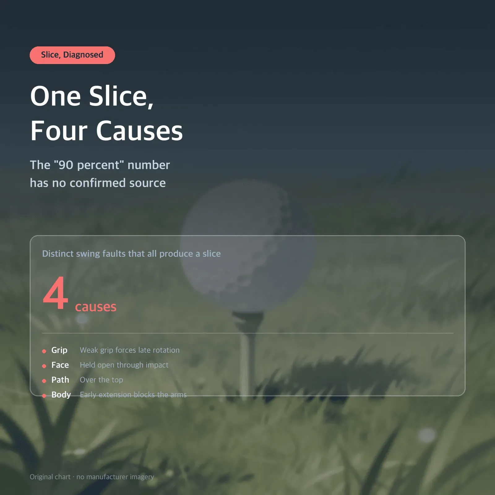 One Slice, Four Causes — The "90 percent" number has no confirmed source